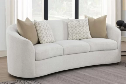 Rainn Boucle Upholstered Sloped Arm Sofa Latte