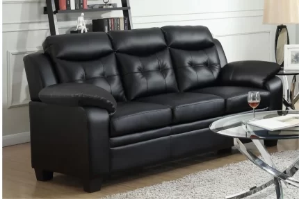 Finley Upholstered Padded Arm Tufted Sofa Black