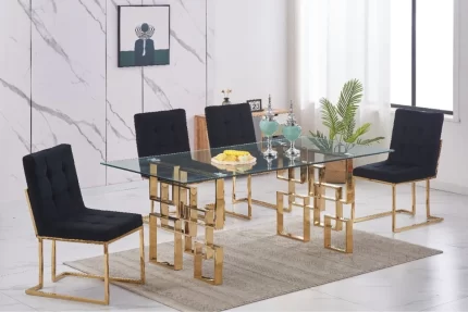 Gold Dining Set Black