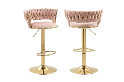 Gold Bar Stool Pink
