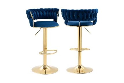 Gold Bar Stool Blue